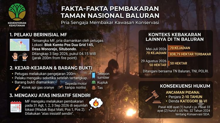 Fakta-fakta Kemenhut Ungkap Pembakaran Taman Nasional Baluran
