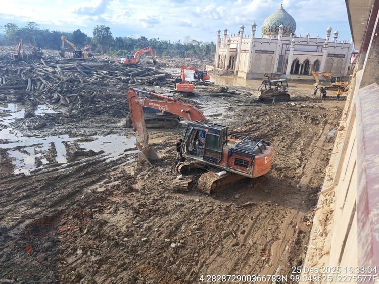 Gotong Royong Lintas Pihak, Kemenhut Bersihkan Kayu Limbah Bencana di Sumatera